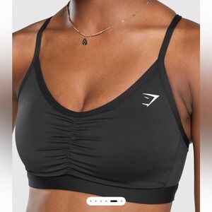 Gymshark Ruched Training Sports Bra Size small color black